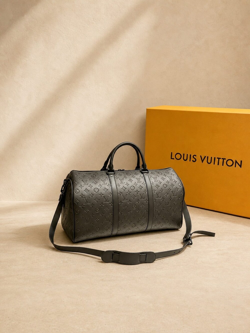 Louis Vuitton Shadow Leather Keepall Duffle with Adjustable Strap - Picture 2 of 5